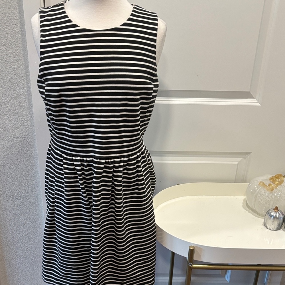 GUC J. Crew Black and White Striped Mini Dress